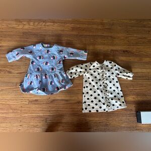 Bundle of 2 baby dresses baby boden and petit bateau 0-3 months